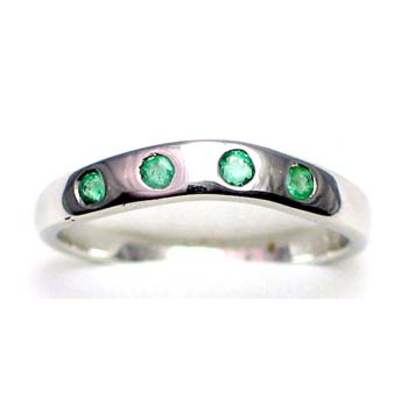 bague argent 925 rhod avec émeraude