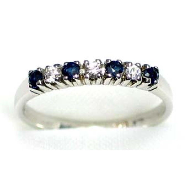 ring zilver 925 rhod met saffier en CZ