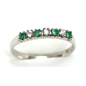 ring zilver 925 rhod met smaragd en CZ
