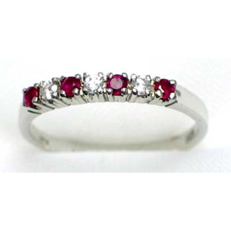 ring zilver 925 rhod met robijn en CZ