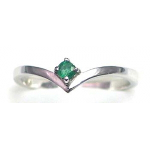 ring zilver 925 rhod met smaragd 