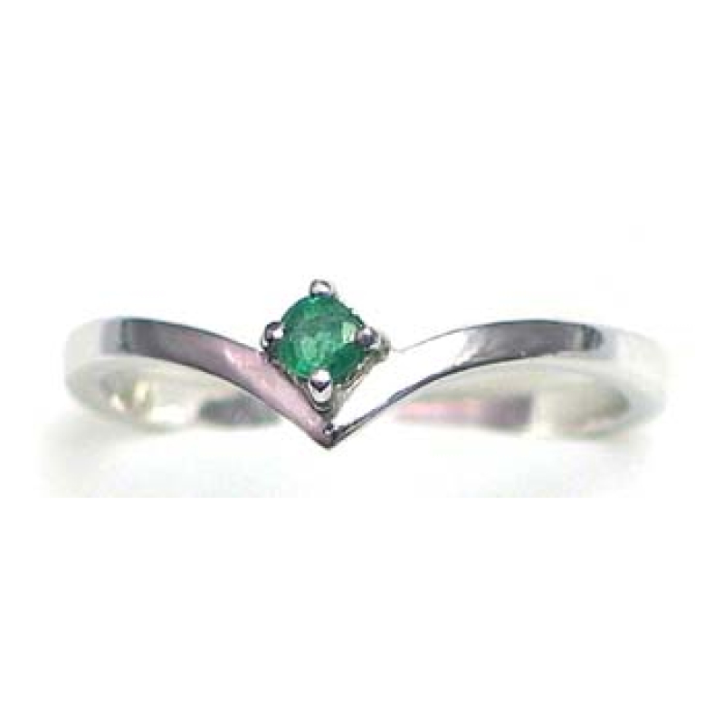 bague argent 925 rhod avec émeraude