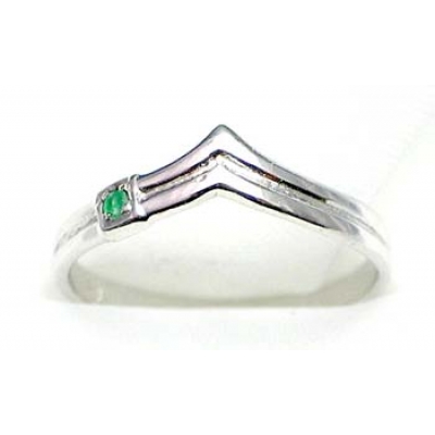 ring zilver 925 rhod met smaragd 