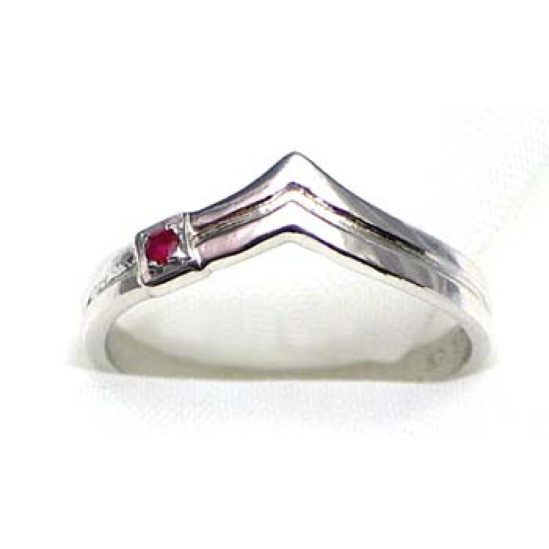 ring zilver 925 rhod met robijn