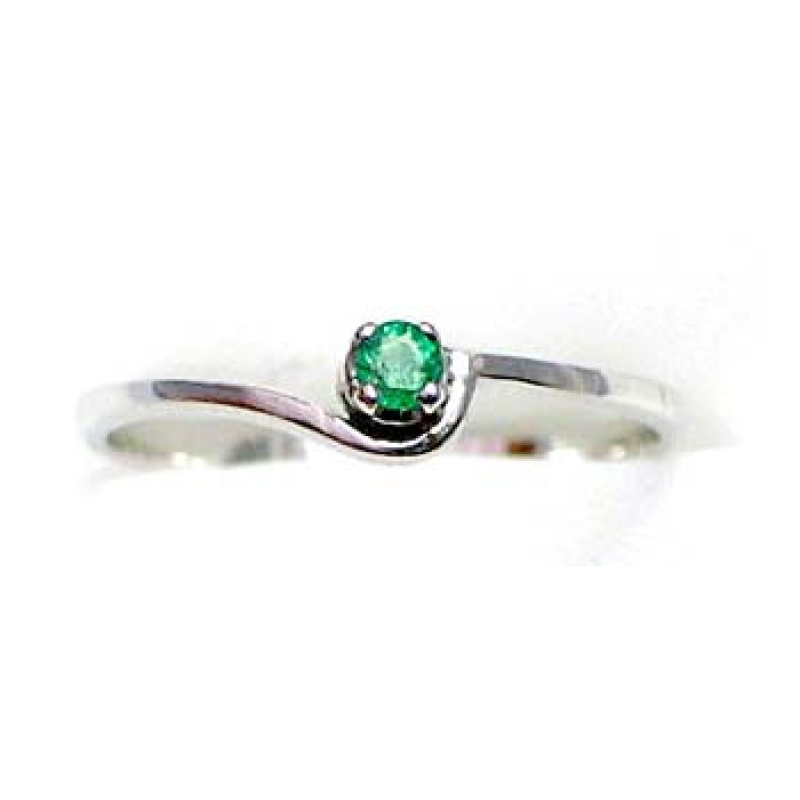 ring zilver 925 rhod met smaragd 