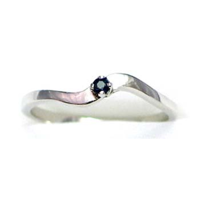 ring zilver 925 rhod met saffier 