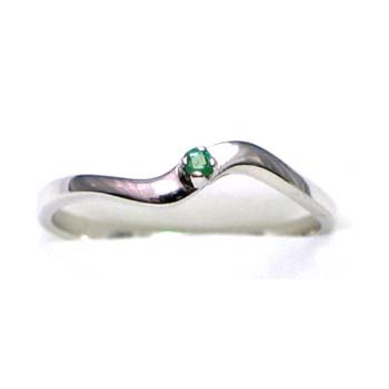 bague argent 925 rhod avec émeraude