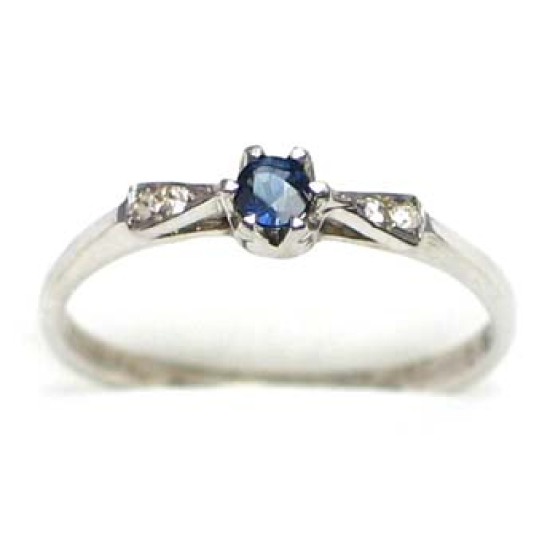 bague argent 925  avec saphir et CZ