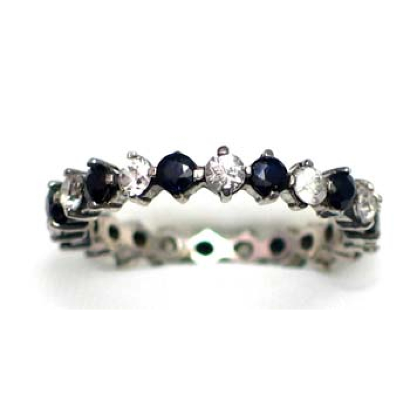 ring silver 925 with sapphire and CZ