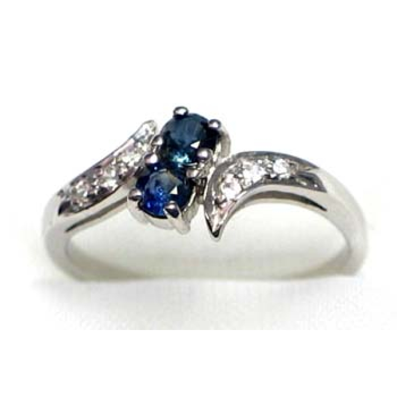 ring silver 925 with sapphire and CZ