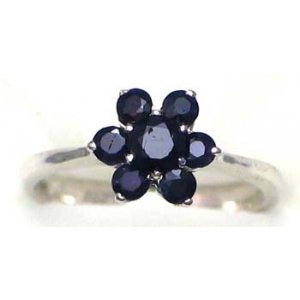 ring zilver met saffier