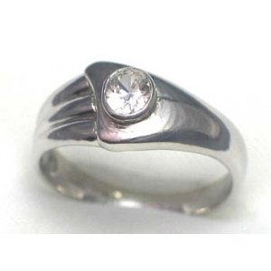 bague argent 925 rhod avec CZ