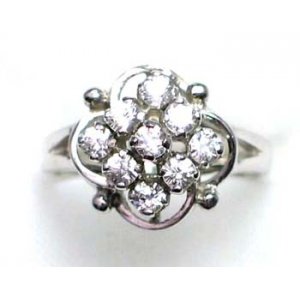 bague argent 925 rhod avec CZ