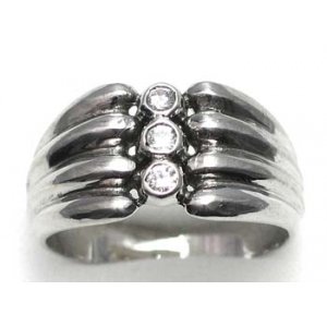 bague argent 925 rhod avec CZ