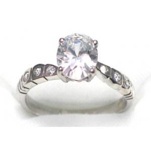 bague argent 925 rhod avec CZ