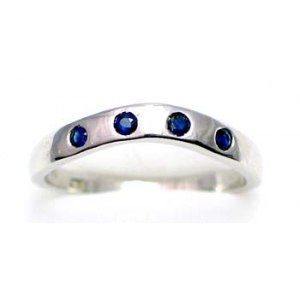 ring zilver 925 rhod met saffier 