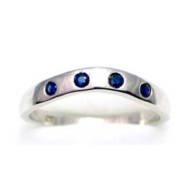 ring zilver 925 rhod met saffier 