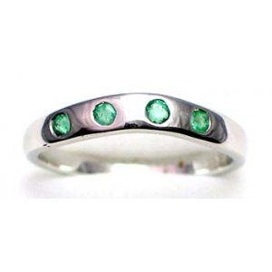 bague argent 925 rhod avec émeraude