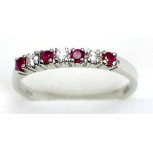 bague argent 925 rhod avec rubis et CZ