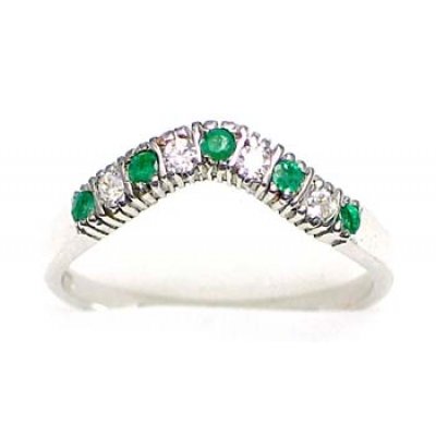 ring silver 925 rhod with emerald and CZ