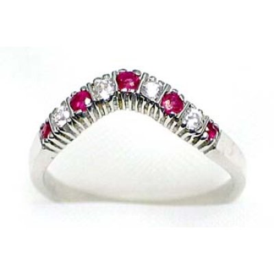 ring silver 925 rhod with ruby and CZ