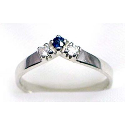 bague argent 925 rhod avec saphir et CZ