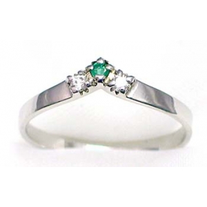 bague argent 925 rhod avec émeraude et CZ