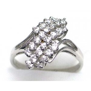 bague argent 925 rhod avec CZ
