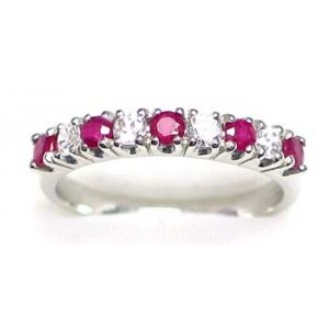 ring zilver 925 rhod met robijn en CZ