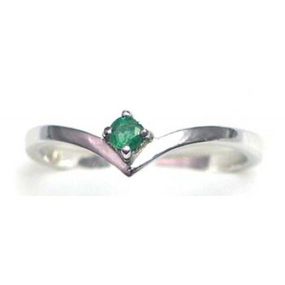 ring silver 925 rhod with emerald 