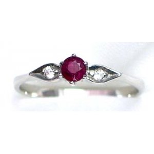 bague argent 925 rhod avec rubis et CZ