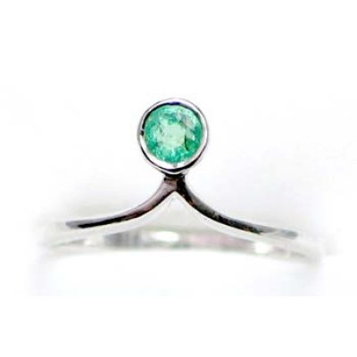 ring zilver 925 rhod met smaragd 