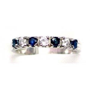 ring silver 925 rhod with sapphire and CZ