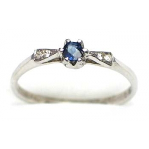 bague argent 925  avec saphir et CZ