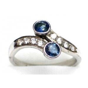 ring silver 925 with sapphire and CZ