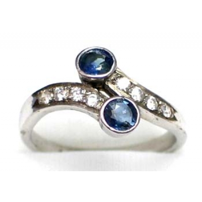 ring silver 925 with sapphire and CZ