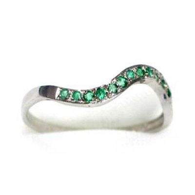 ring silver 925 with emerald 