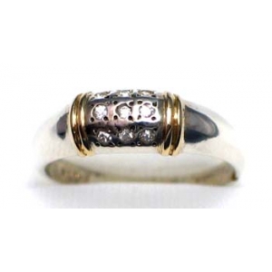 ring silver 925 with gold 9K and CZ