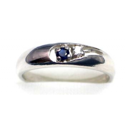 ring silver 925 with sapphire and CZ