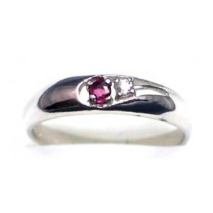 ring silver 925 with ruby and CZ