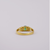 ring gold 9K wih emerald and CZ